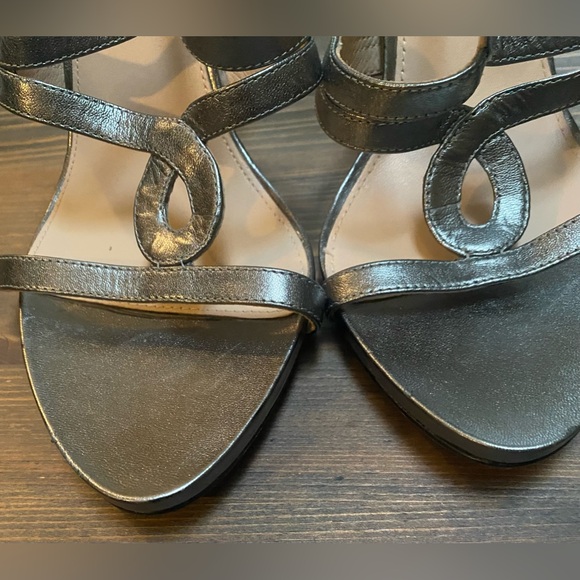 Via Spiga Heels Leather Sandals Sz 10 Granite - Picture 11 of 11